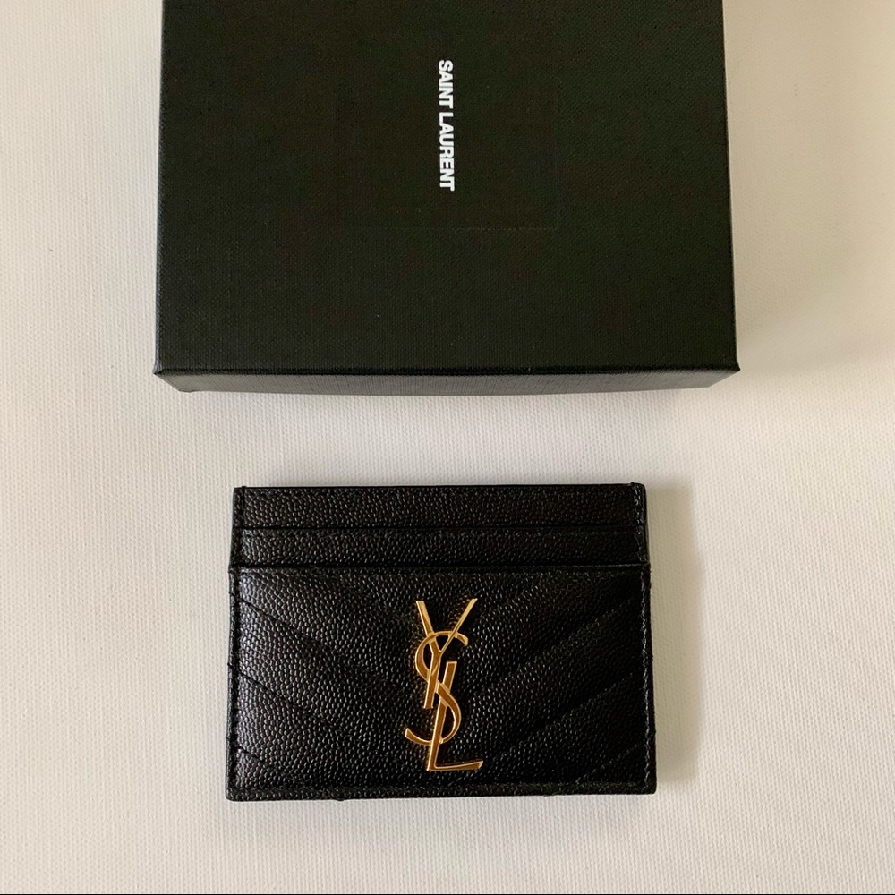 Saint Laurent Monogram Card Case Black